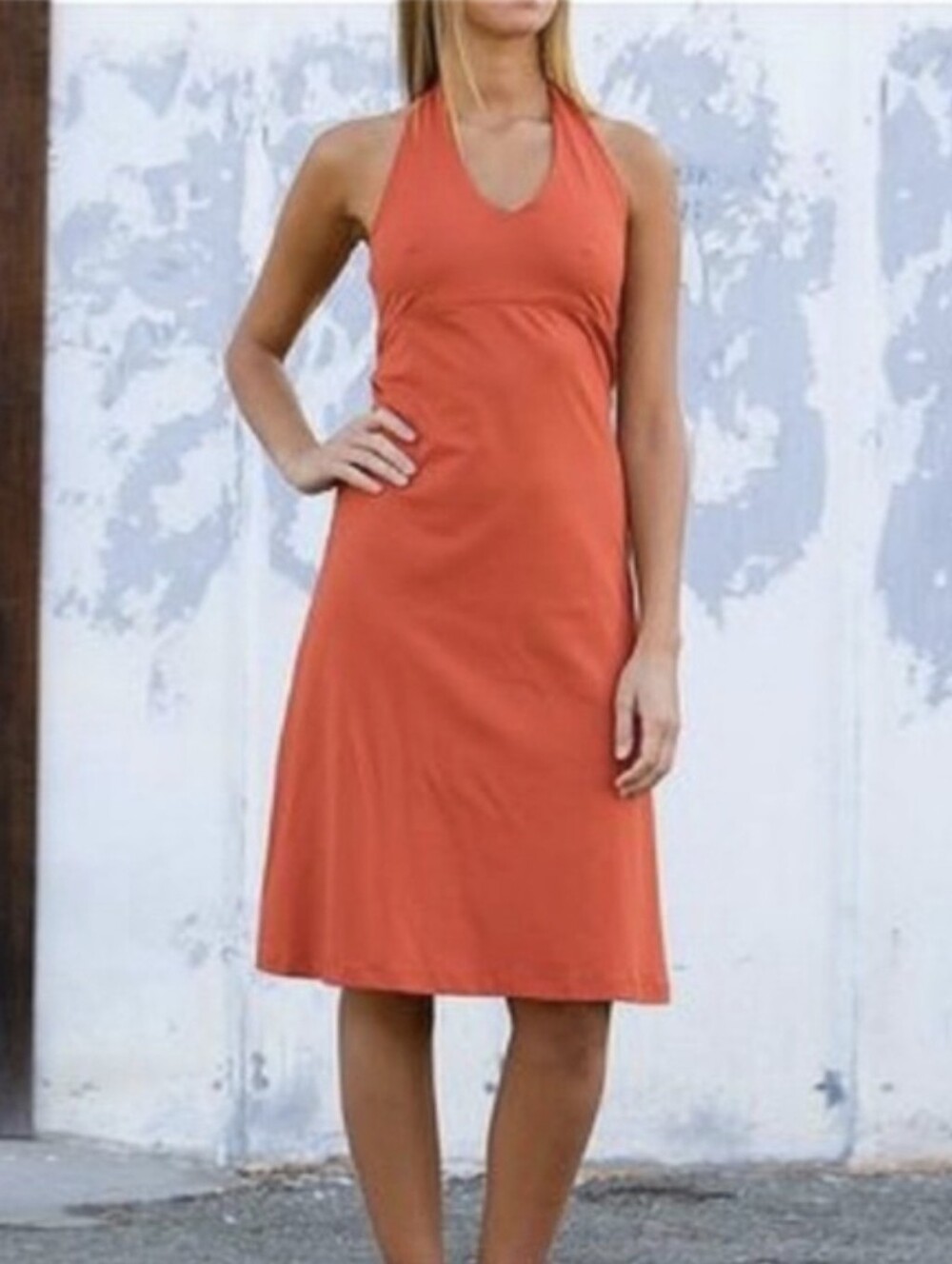 Patagonia Burnt Orange Morning Glory Halter Dress Womens Size S